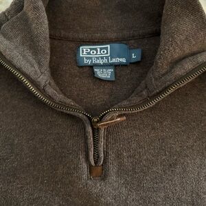 Ralph Lauren Brown Zip Up Sweater